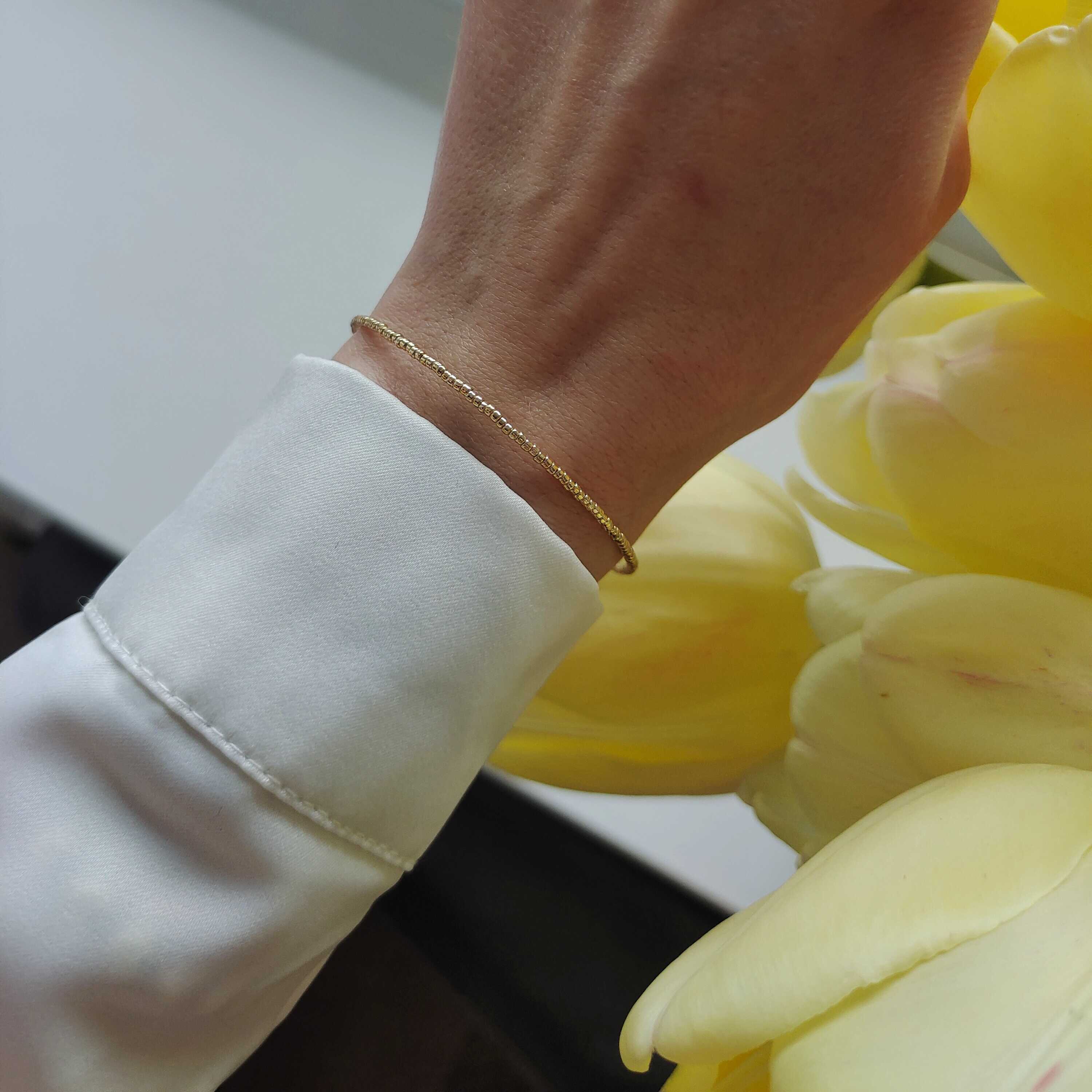 Minimalist bracelet made from premium Japanese jewelry-grade seed beads, designed for a perfect wrist fit and versatile wear—solo or layered.